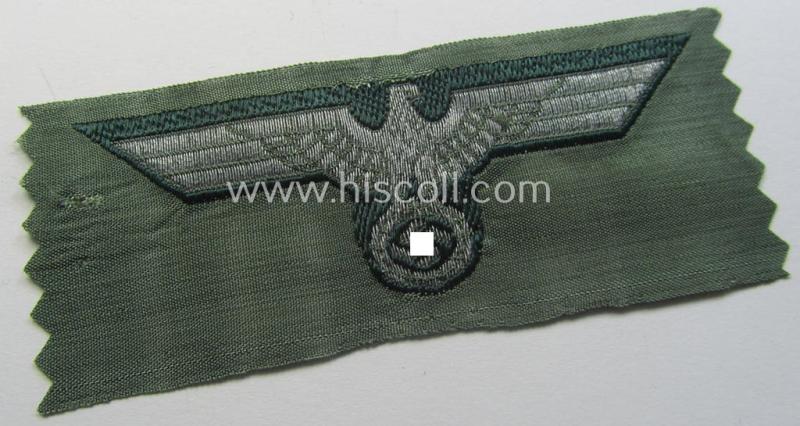 WH (Heeres) 'flatwire'-woven, officers'-type overseas cap-eagle (ie. 'Offiziersadler für Schiffchen-Mütze')