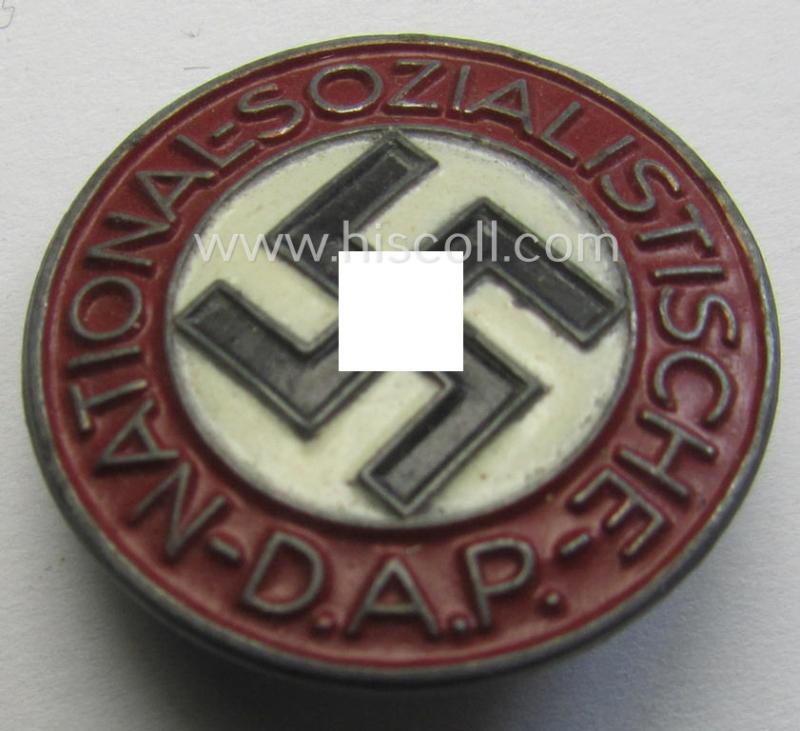 'Painted- (ie. sprayed'-) pattern 'N.S.D.A.P. - Parteiabzeichen' showing the makers'-designation: 'RzM' and/or: 'M1/109'