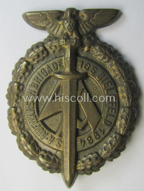 Commemorative, SA- (ie. 'Sturmabteilungen'-) related 'tinnie': 'SA-Aufmarsch - Brigade 165 - Bielefeld - 1934'
