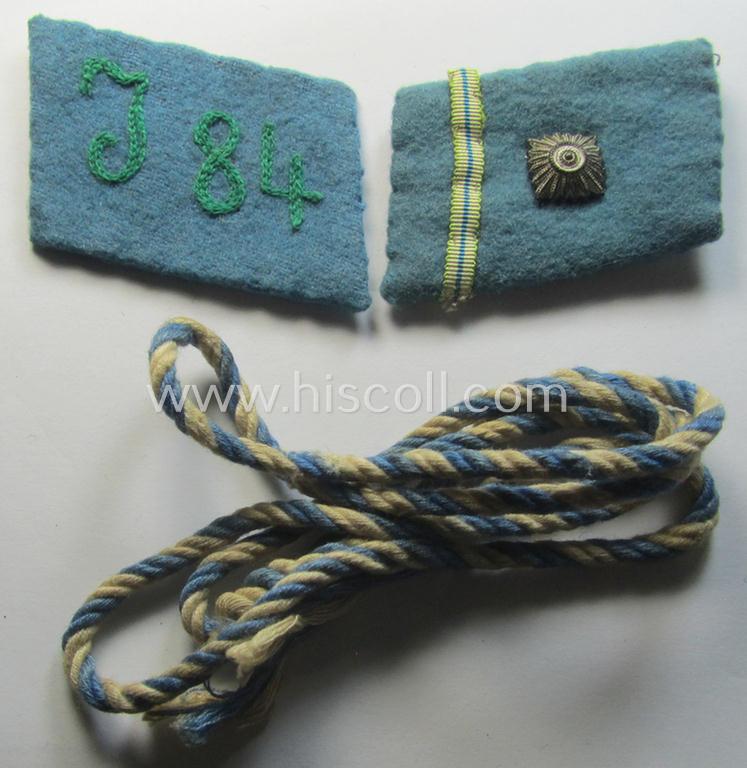 SA (ie. 'Sturmabteilungen') collar-patch-pair (ie. 'Kragenspiegelsatz'): 'SA-Oberscharführer' - 'SA-Standarte J 84' ('SA-Gruppe Hochland o. Bayr. Ostmark')