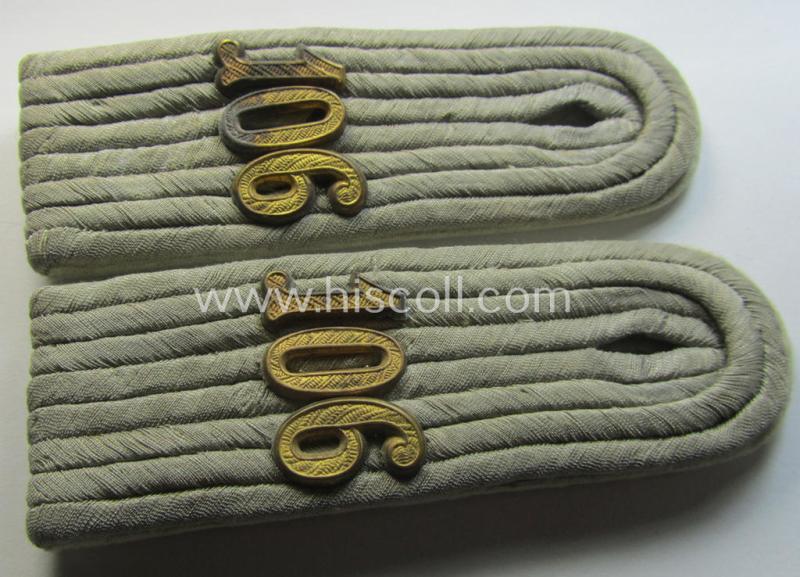 Pair of WH (Heeres) 'cyphered', officers'-type shoulderboards: 'Ltn. des Infanterie-Rgts.106'