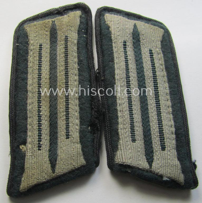 Pair of WH (Heeres) black-piped EM-type collar-tabs: 'Soldat u. Beamter'