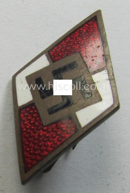 HJ (ie. 'Hitlerjugend') enamelled 'Raute': 'RzM - M1/25'