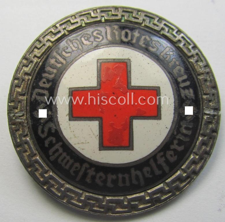 DRK (ie. 'Deutsches Rotes Kreuz' or German Red Cross) nurses'-helpers-badge: 'Schwesternhelferin'