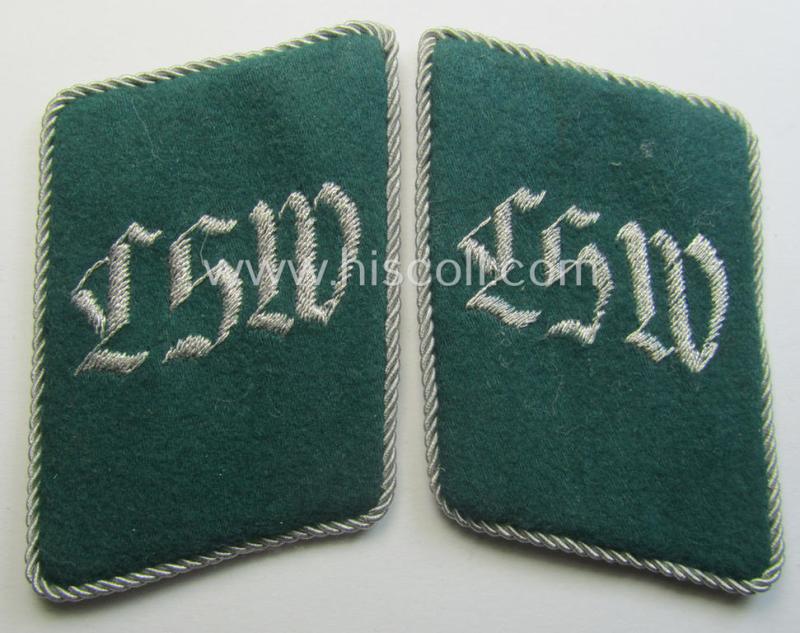 Officers'-type collar-patches (ie. 'Kragenspiegel für Offiziere') as was specifically intended for officers serving within the: 'Luftschutz Warndienst'- (ie. 'LSW')