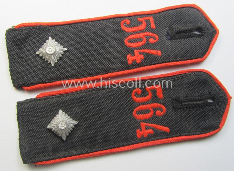 Pair of 'Allgemeine-HJ' (ie. 'Hitlerjugend'-) shoulderstraps as was intended for usage by a: 'Kameradschaftsführer' who was attached to the: 'Bann 564' (Bann 564 = 'Bann Villach' / 'Gebiet Südost-Kärnten')