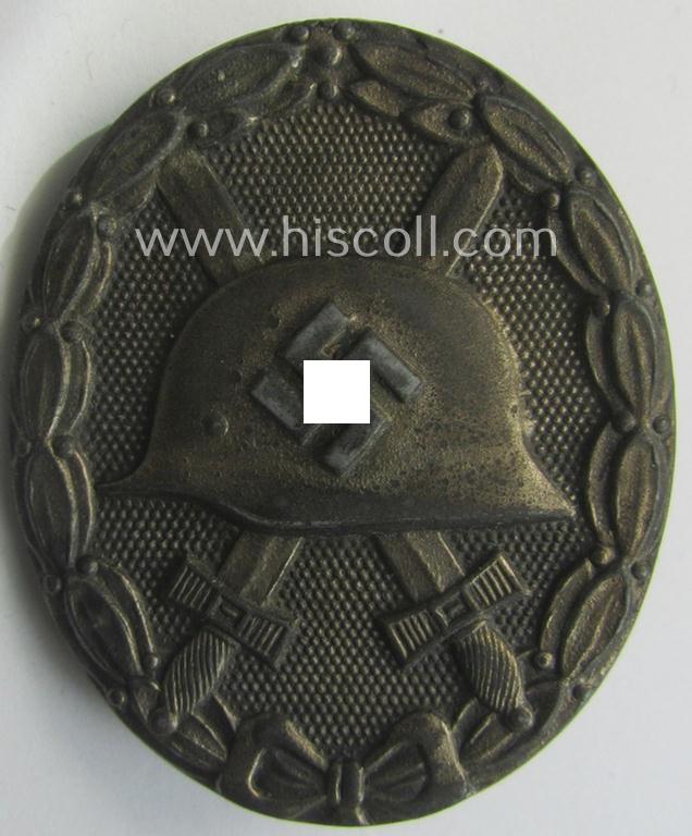 'Variant'-pattern, silver-class wound-badge (or: 'Verwundeten Abzeichen in Silber') being a maker- (ie. 'L22'-) marked example by the: 'Glaser u. Söhne'-company