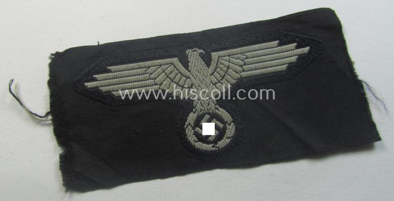 Mid- (ie. later-) war-pattern 'Waffen-SS'-type so-called: 'BeVo'-pattern, EM- (ie. NCO-) type side-cap eagle that comes in a never used- (ie. unconfectioned and 'virtually mint- ie. unissued'-), condition