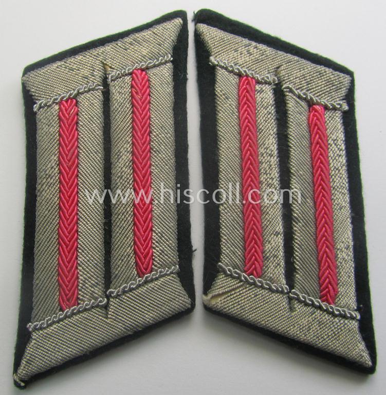 Pair of WH (Heeres) officers-collar-patches (ie. 'Kragenspiegel') for an: 'Offiz. der Panzer o. Pz-Jäger-Trpn.'