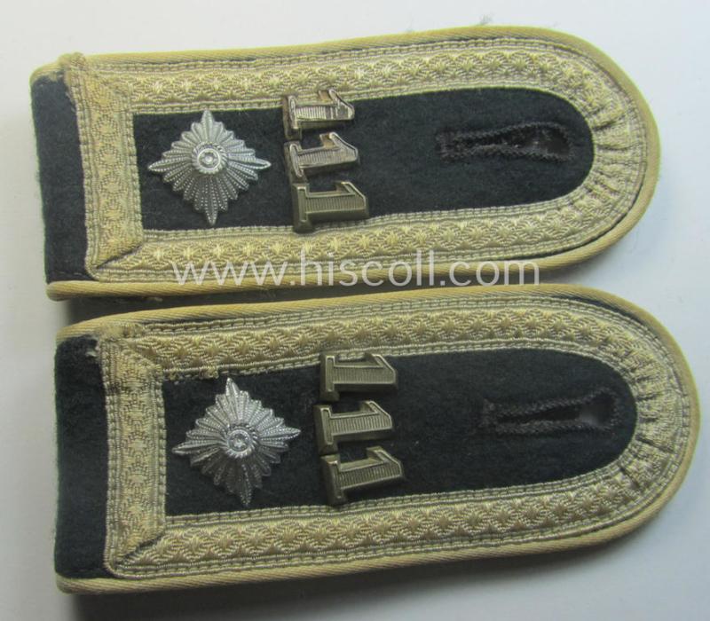 Pair of WH (Heeres) neatly 'cyphered', 'M40'-pattern NCO-type shoulderstraps: 'Feldwebel des Infanterie-Rgts. 111' (part of the '35. Inf.Div.')
