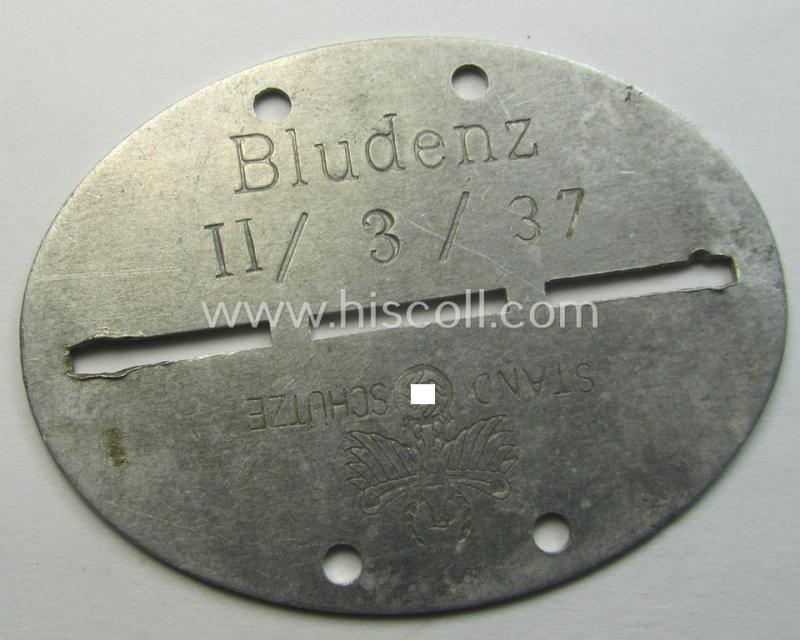 Very unususal, aluminium-based so-called: 'Standschützen-Batallione'-related ID-disc that shows the stamped unit-designation: 'Standschütze - Bludenz II/3/37'