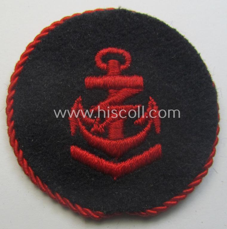Marine-HJ (ie. 'Marine-Hitlerjugend') arm-badge aka: 'Ärmelabzeichen Reichsseefunkprüfung A' (or naval-HJ, radio-proficiency badge of the 'A'-grade)