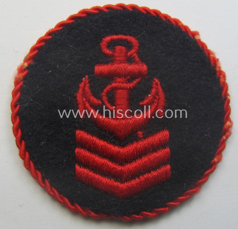 Marine-HJ (ie. 'Marine-Hitlerjugend') arm-badge aka: 'Ärmelabzeichen Reichsseefunkprüfung C' (or naval-HJ, radio-proficiency badge of the 'C'-grade)