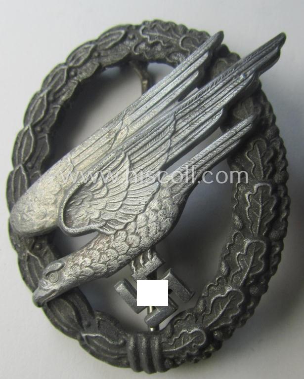 Moderately worn example of a WH (Luftwaffe) 'Fallschirmschützen-Abzeichen' by the 'Assmann & Söhne'-company