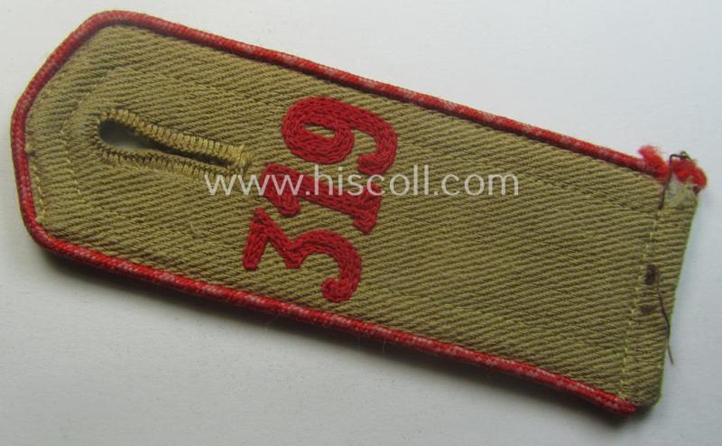 Early-pattern, 'HJ'- (ie. 'Hitlerjugend'-) shoulderstrap for usage by a: 'Hitlerjunge' who was attached to the: 'Oberbann I - Bann 319' (Bann 319 = 'Bann Ansbach' situated in the 'Gebiet Süd Franken')