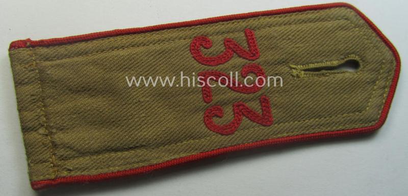 Early-pattern, 'HJ'- (ie. 'Hitlerjugend'-) shoulderstrap for usage by a: 'Hitlerjunge' who was attached to the: 'Oberbann I - Bann 323' (Bann 323 = 'Bann Kaiserslautern' situated in the 'Gebiet West Westmark o. West Saarpfalz')