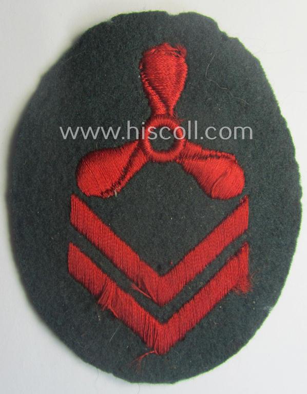 WH (Kriegsmarine) machine-embroidered career- ie. specialist-armbadge (ie. 'Tätigkeits-Abzeichen') as intended for usage by a: 'Küstenartillerie'-staff-member who succesfully completed a: 'Motoren-Lehrgang II'