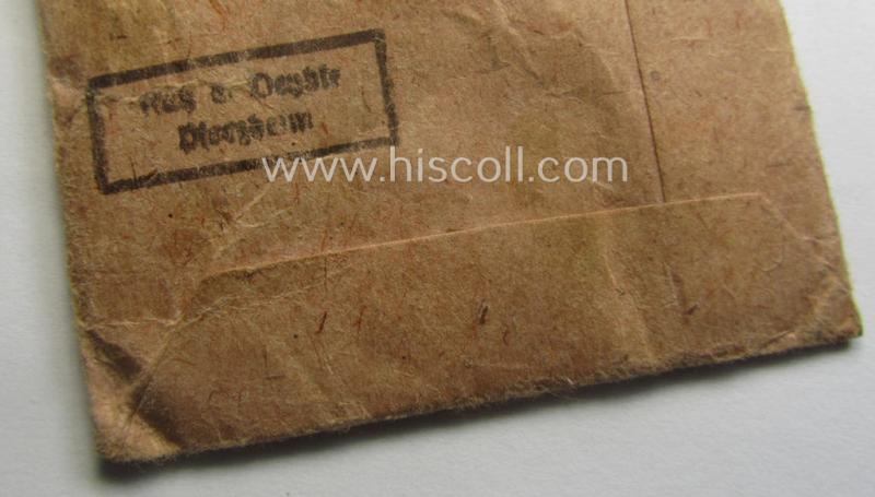 Fully matching medal-set: 'Winterschlacht im Osten 1941/42' as produced by the: 'Katz & Deyhle'-company being a clearly maker- (ie. '60'-marked) specimen that came stored in its original 'Zellstoff'-based pouch of issue as found