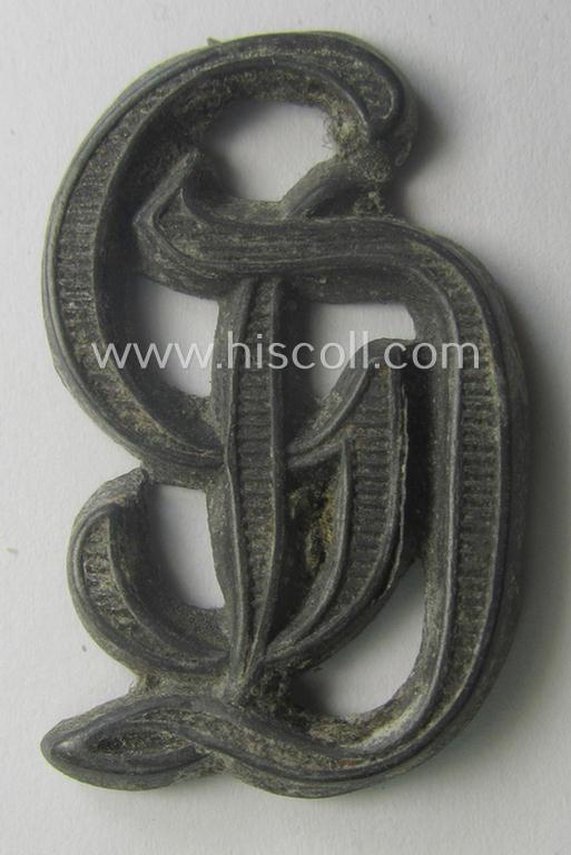 Single - truly used- and/or clearly strap-removed! - WH (Heeres) NCO-type 'GD'-shoulderstrap-'cypher' as was intended for usage by an NCO who served within the famous 'GrossDeutschland'-Div.