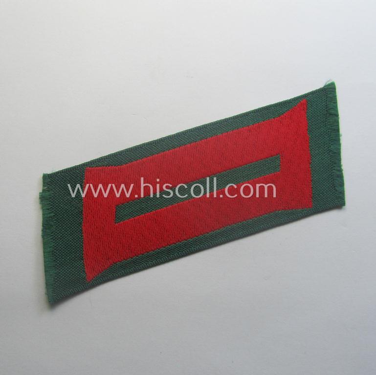 Regrettably single, (entirely!) 'BeVo'-woven, EM-pattern 'Ostvölker'-collar-tab as as was specifically intended for usage by a member serving within the 'Deutsche Wehrmacht' ie. the 'Russian Liberation Army' (aka 'POA')