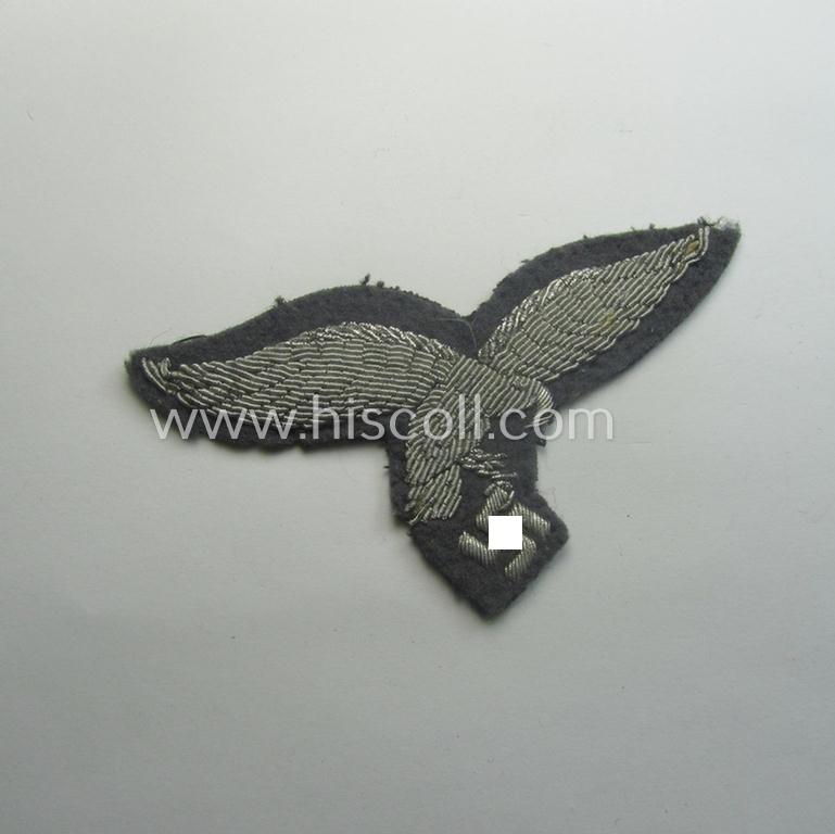 Minimally used WH (LW) officers'- (evt. NCO-) type, hand-embroidered breast-eagle (ie. 'Brustadler für Offiziere der LW')