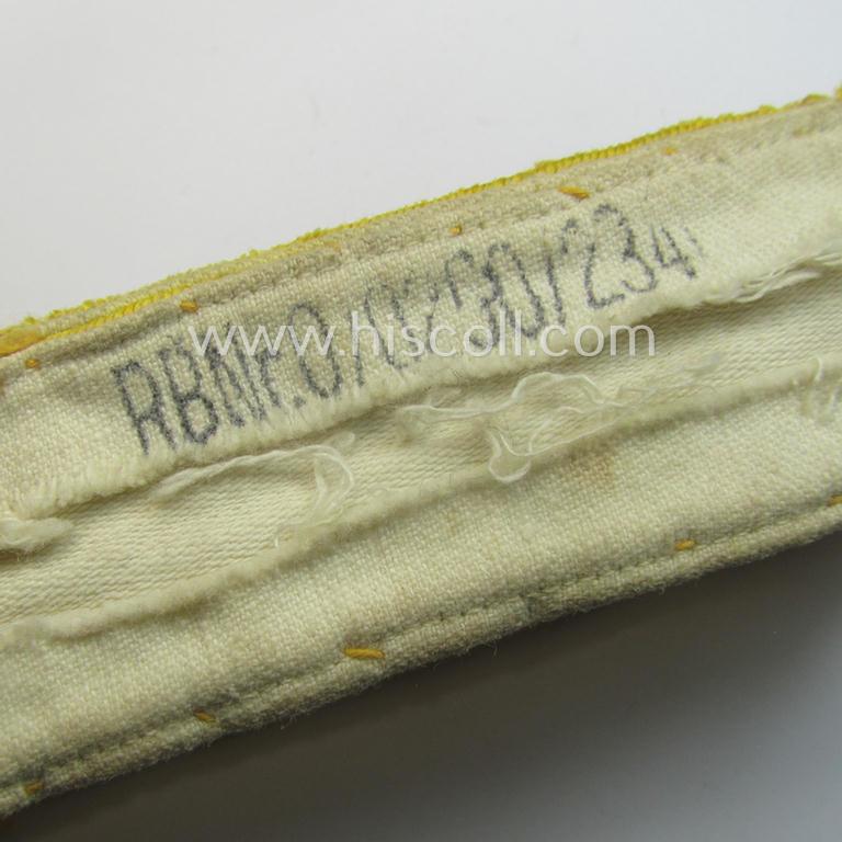 Truly worn WH cuff-title (ie. 'Ärmelstreifen') entitled: 'Kreta' (being an example that bears a printed 'RbN.'-numeral and that comes in an issued-, clearly worn- and/or most certainly once tunic-attached, condition)