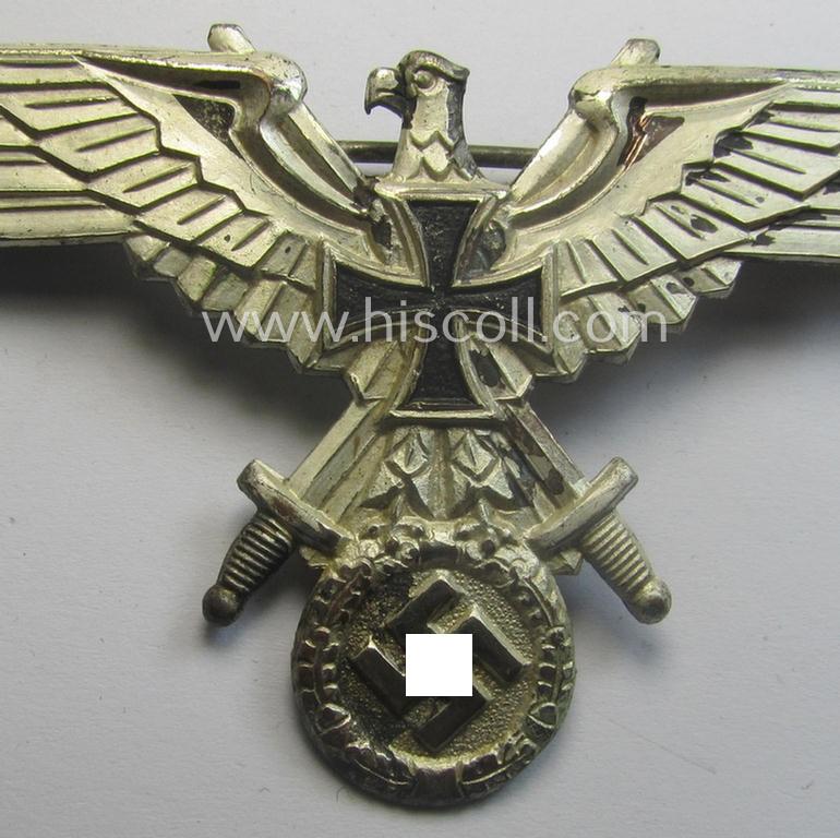 Bright-silver-toned - and I deem 'Buntmetall'-based! - so-called: D.R.K.B. (or: 'Deutscher Reichskriegerbund' aka 'Kyffhäuserbund') enlisted-mens'- (ie. NCO-) type breast-eagle (showing a black-coloured- and neatly painted iron cross-symbol)