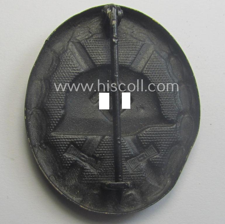 Minimally used- and/or hardly worn black-class wound-badge (or: 'Verwundeten-Abzeichen in Schwarz') being a typical non-maker-marked (and typically magnetic!) example