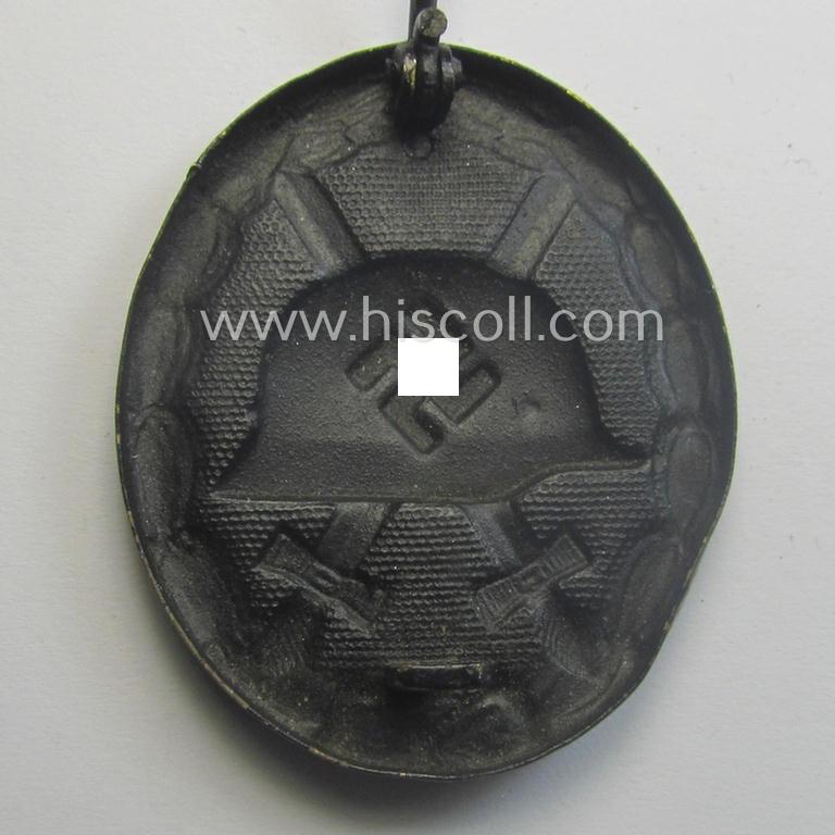 Minimally used- and/or hardly worn black-class wound-badge (or: 'Verwundeten-Abzeichen in Schwarz') being a typical non-maker-marked (and typically magnetic!) example