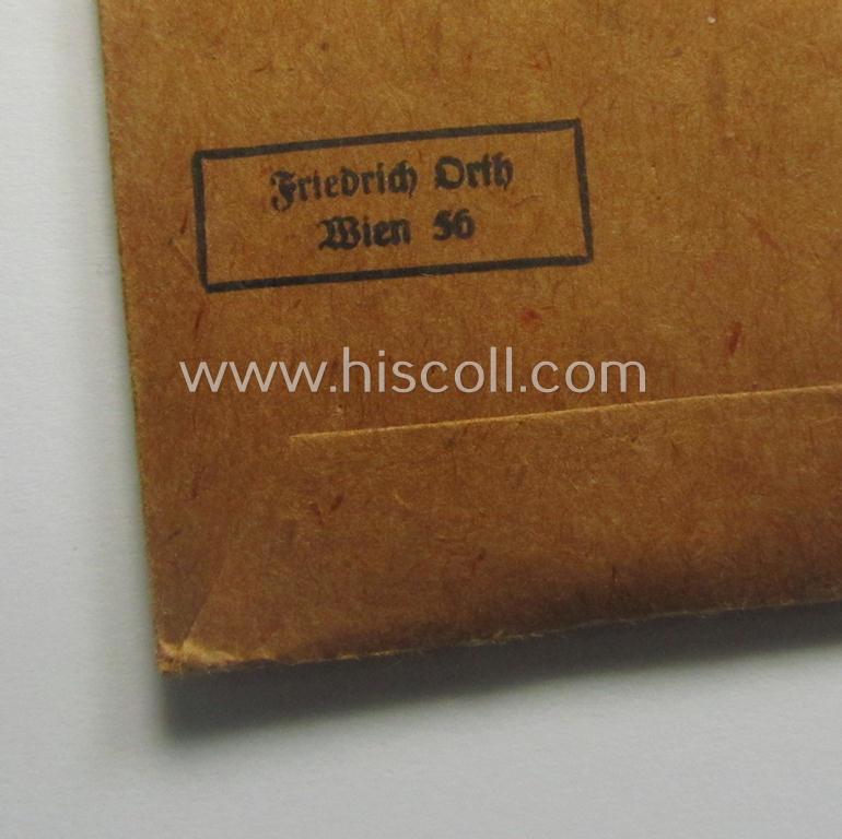 Stunning, 'Deutsches Schutzwall Ehrenzeichen' (aka: 'Westwall'-medal) being a (typical) non-maker-marked- and/or: 'Buntmetall'-based specimen that comes packed in its original pouch of issue by the: 'Friedrich Orth'-company